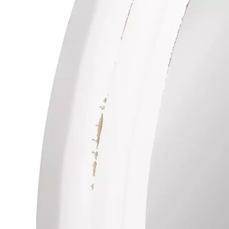 Decorative Mirrors-Kirklands Home Wood Round Mansel Mirror White