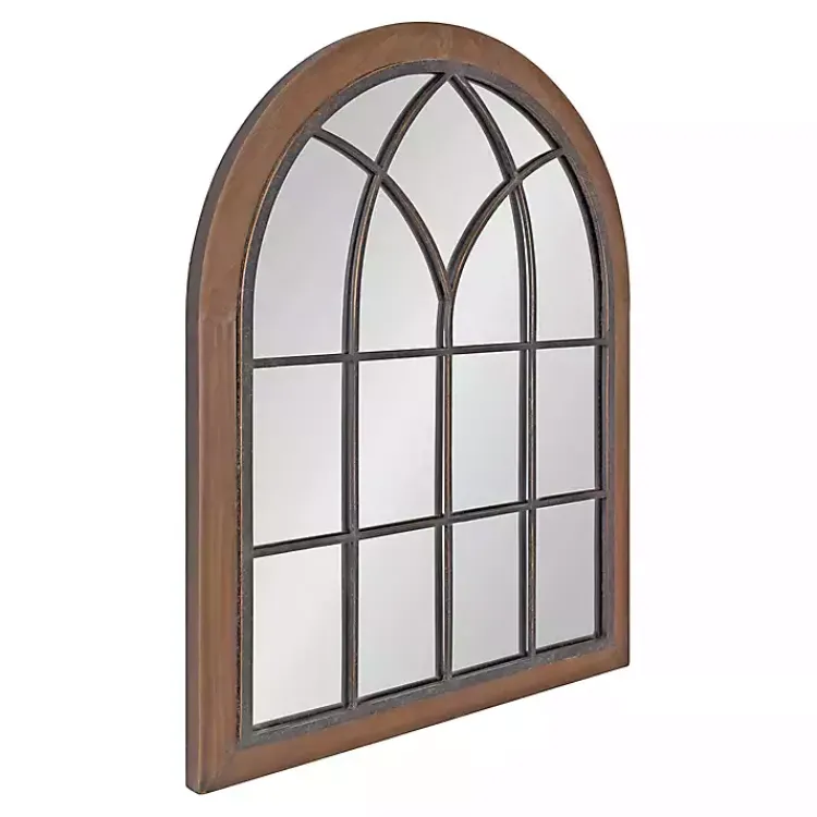 Decorative Mirrors-Kirklands Home Windowpane Arch Nala Mirror Brown