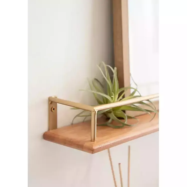 Shelves-Kirklands Home Natural & Gold Rectangle Cameron Shelves, Set of 2