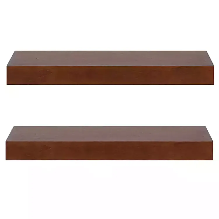 Shelves-Kirklands Home Walnut Brown Floating Shelves, Set of 2