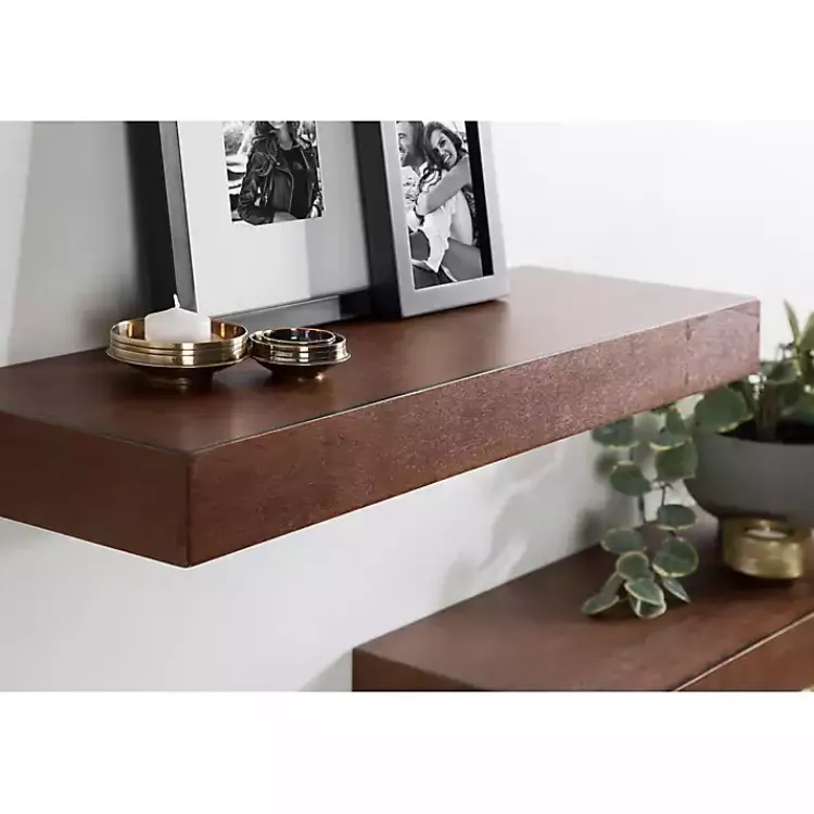 Shelves-Kirklands Home Walnut Brown Floating Shelves, Set of 2