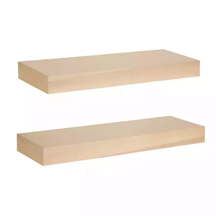 Shelves-Kirklands Home Natural Wood 2-pc. Floating Shelves, 24 in.
