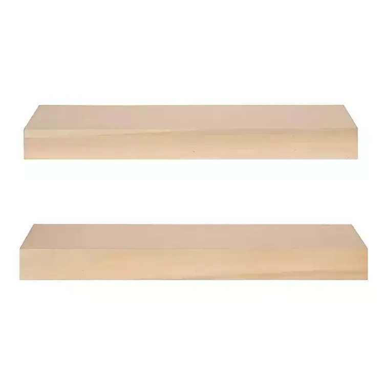 Shelves-Kirklands Home Natural Wood 2-pc. Floating Shelves, 24 in.
