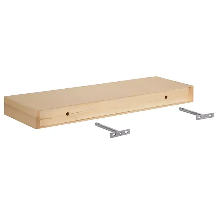 Shelves-Kirklands Home Natural Wood 2-pc. Floating Shelves, 24 in.