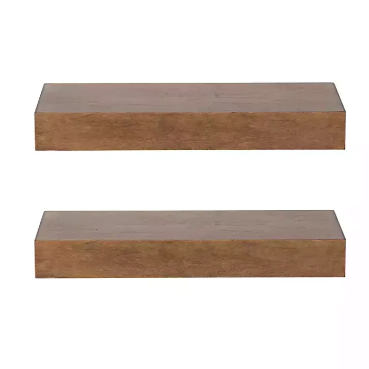 Shelves-Kirklands Home Rustic Wood 2-pc. Floating Shelves, 18 in.