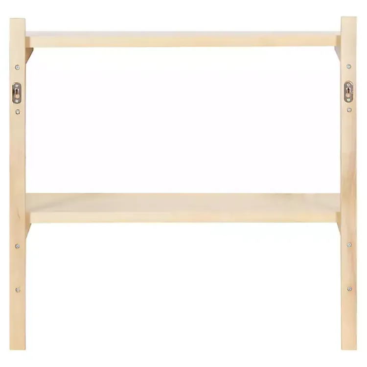 Shelves-Kirklands Home Natural Wood Traditional Two-Tiered Wall Shelf Tan