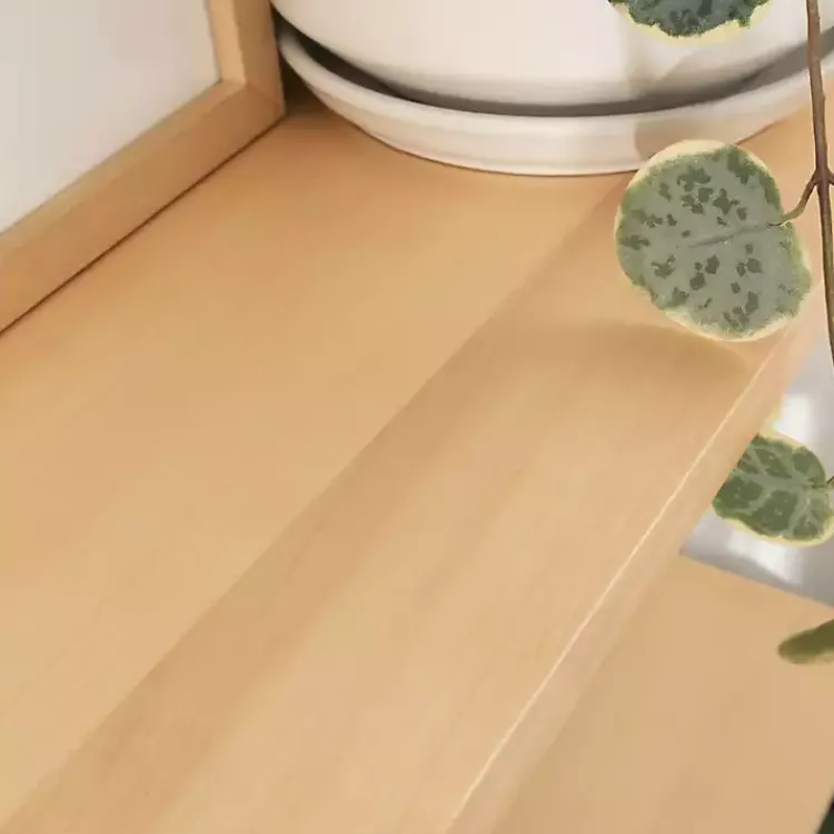 Shelves-Kirklands Home Natural Wood Traditional Two-Tiered Wall Shelf Tan