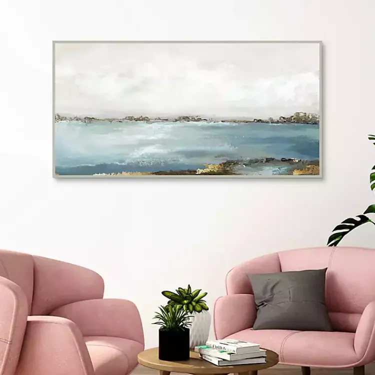 Canvas Art-Kirklands Home Splendor Moment Framed Canvas Art Print Blue