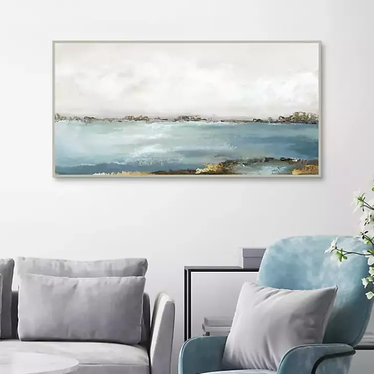 Canvas Art-Kirklands Home Splendor Moment Framed Canvas Art Print Blue