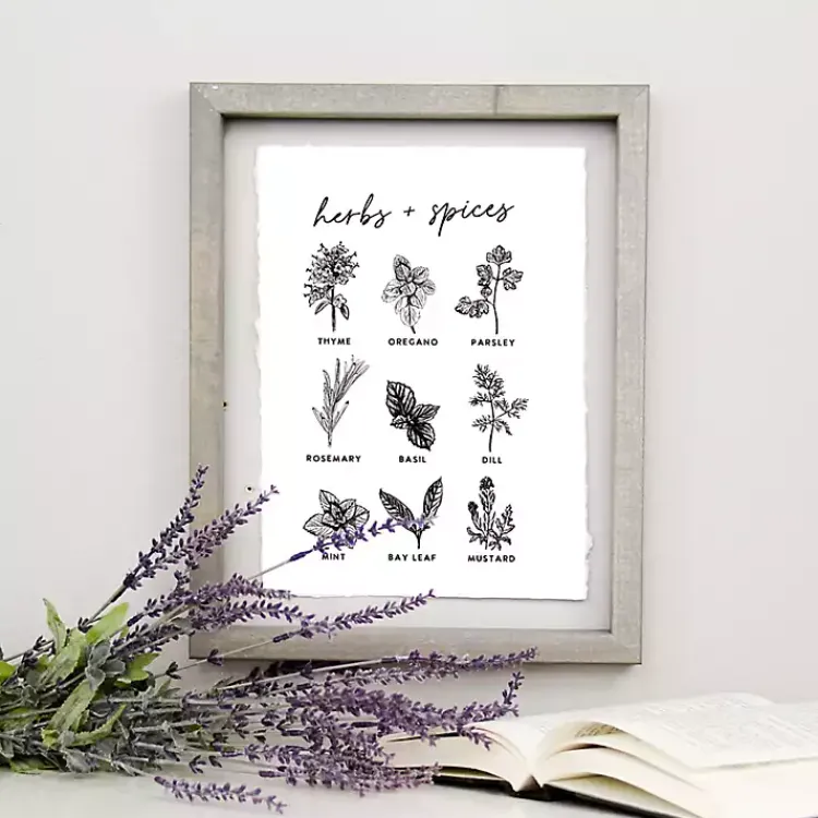 Wall Plaques-Kirklands Home Herbs and Spices Framed Wall Plaque