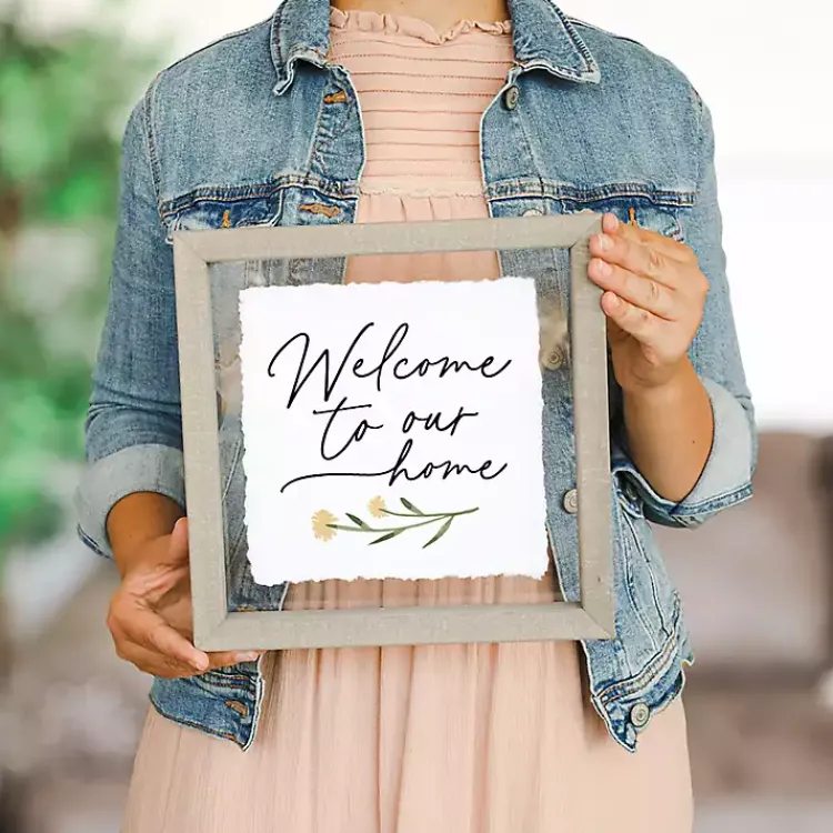 Wall Quotes & Signs-Kirklands Home Welcome to Our Home Framed Wall Plaque