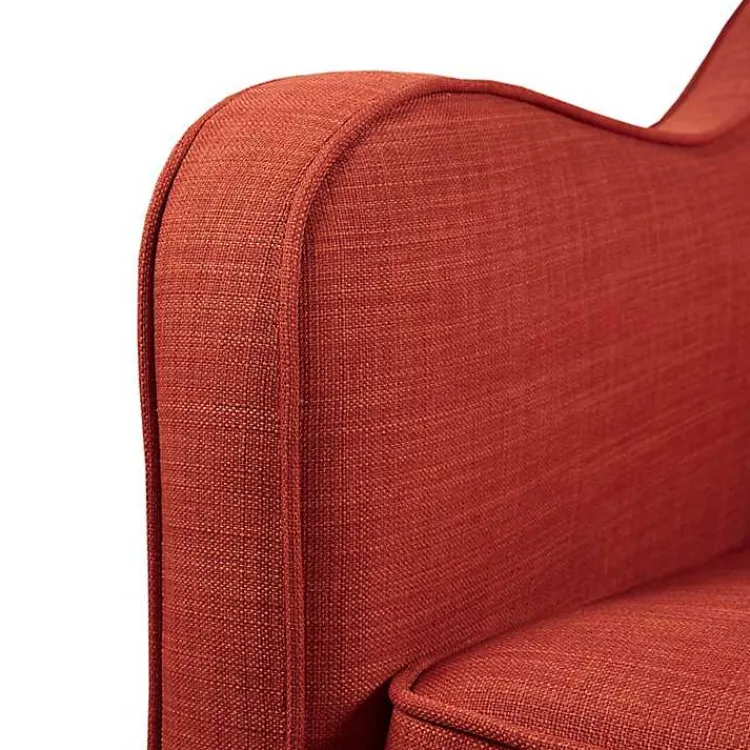 Accent Chairs-Kirklands Home Swivel Upholstered Wide Seat Accent Chair Orange