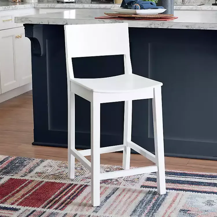 Bar Stools & Counter Height Stools-Kirklands Home Wood Devin Counter Stools, Set of 2 White