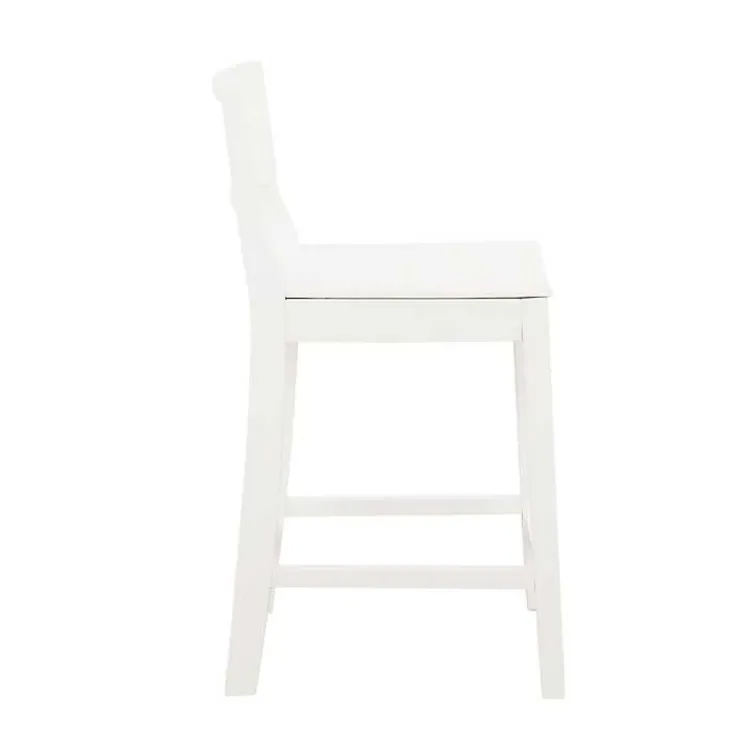 Bar Stools & Counter Height Stools-Kirklands Home Wood Devin Counter Stools, Set of 2 White