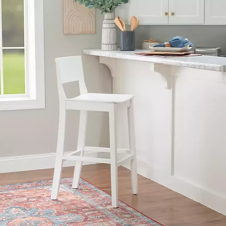 Bar Stools & Counter Height Stools-Kirklands Home Wood Devin Bar Stools, Set of 2 White