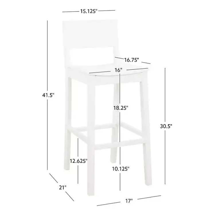Bar Stools & Counter Height Stools-Kirklands Home Wood Devin Bar Stools, Set of 2 White