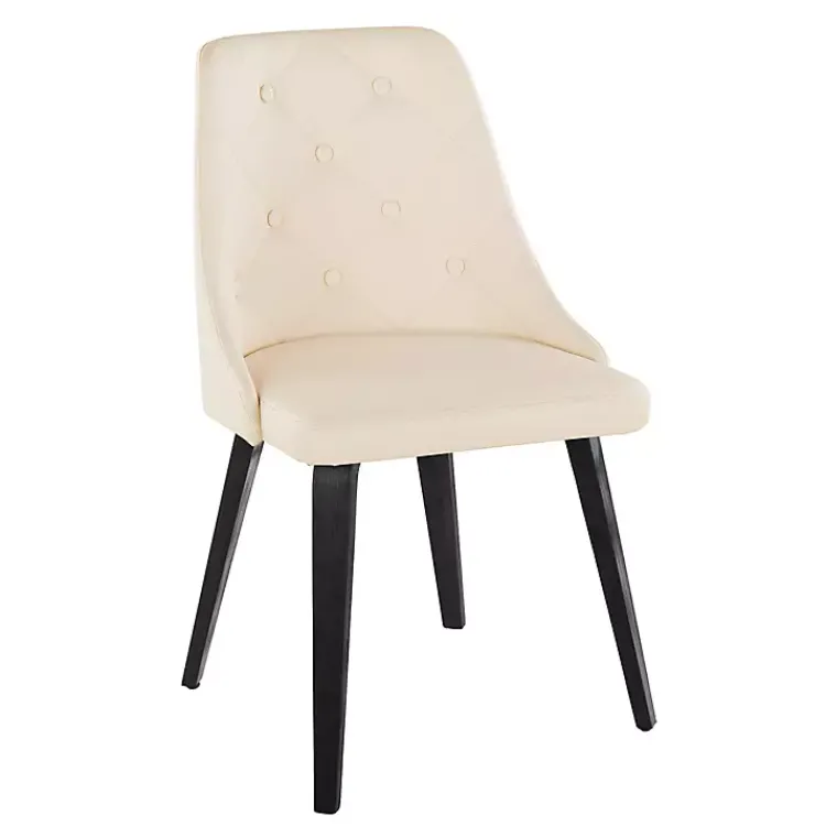 Dining Chairs-Kirklands Home Cream & Black Faux Leather Dining Chairs, Set of 2 Ivory