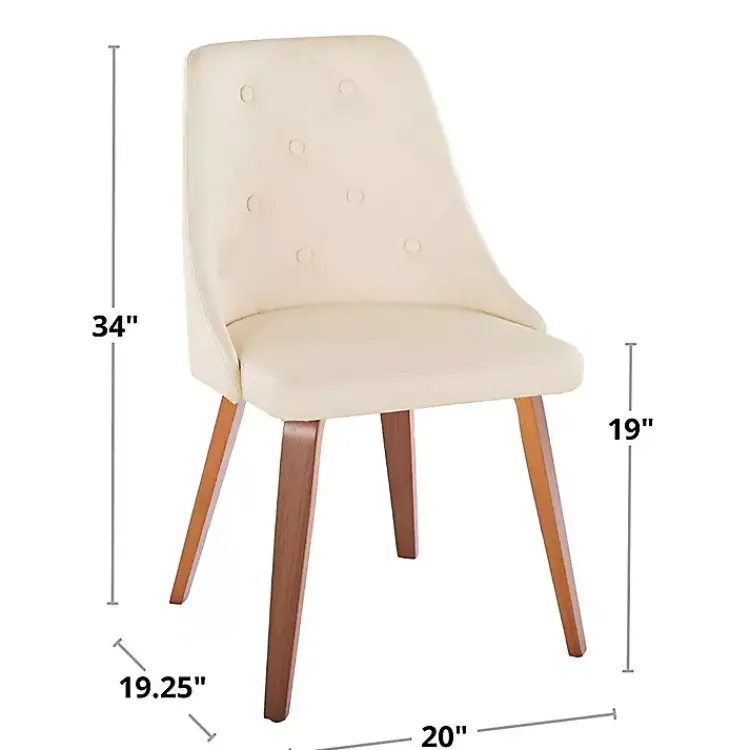 Dining Chairs-Kirklands Home Cream & Black Faux Leather Dining Chairs, Set of 2 Ivory