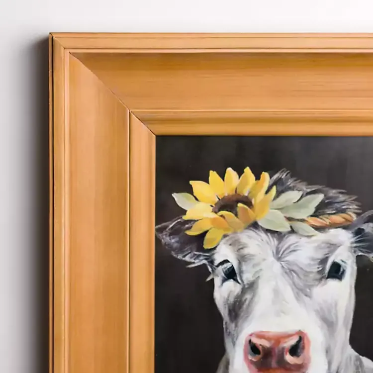 Framed Art-Kirklands Home Cow with Sunflower Crown Framed Art Print