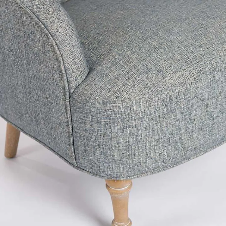 Accent Chairs-Kirklands Home Maria Curved Accent Chair Blue