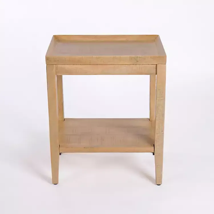 Accent & End Tables-Kirklands Home Natural Wood Hughes Side Table Tan