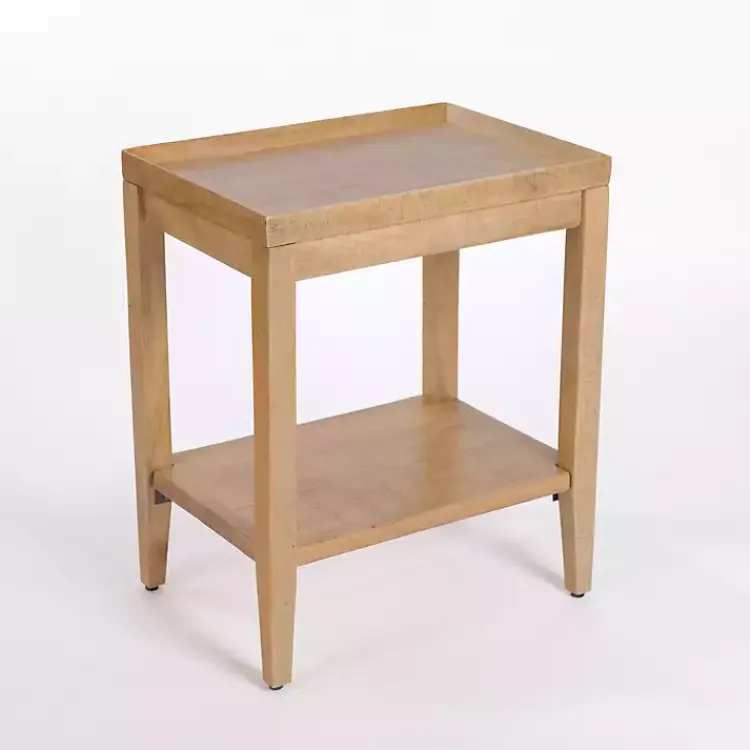 Accent & End Tables-Kirklands Home Natural Wood Hughes Side Table Tan