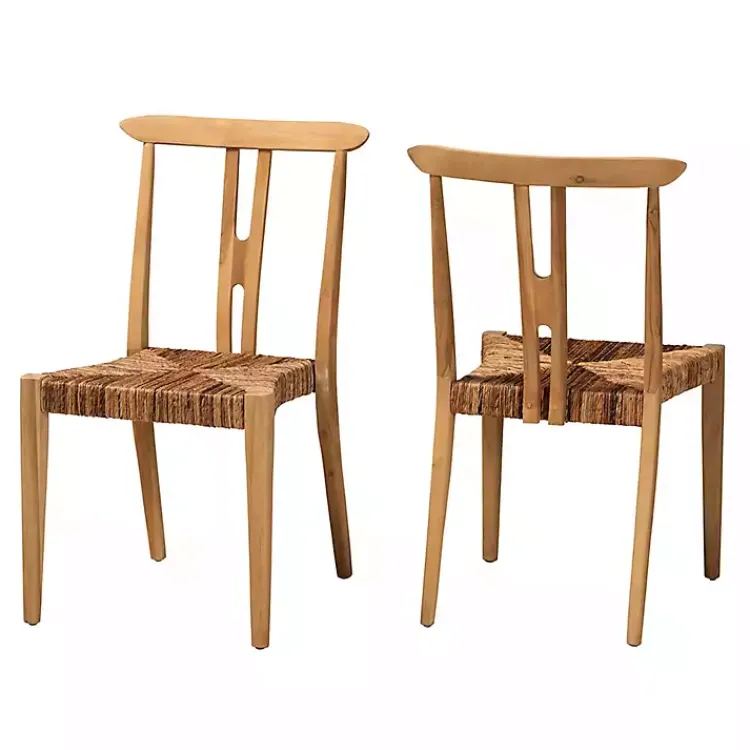Dining Chairs-Kirklands Home Modern Bohemian Wishbone Dining Chairs, Set of 2 Tan