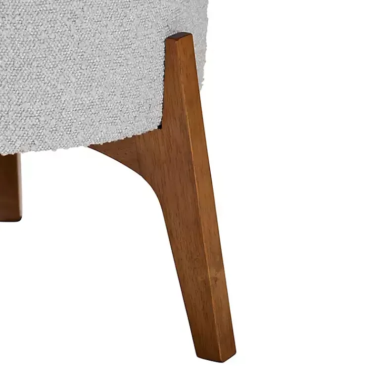 Benches & Ottomans-Kirklands Home Mid-Century Modern Boucle Ottoman Gray