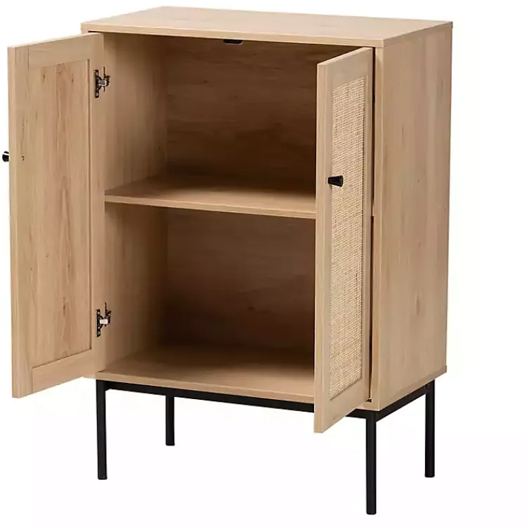 Cabinets & Sideboards-Kirklands Home Modern Natural Wood Rat Cabinet Tan