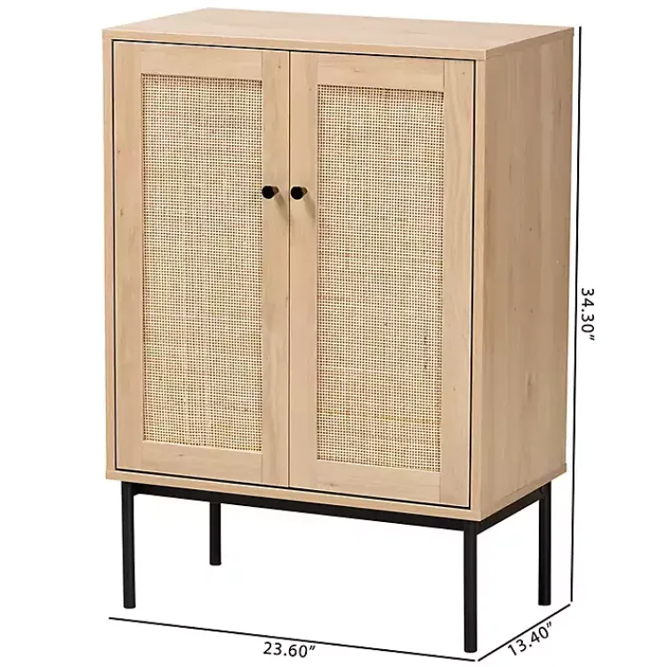 Cabinets & Sideboards-Kirklands Home Modern Natural Wood Rat Cabinet Tan