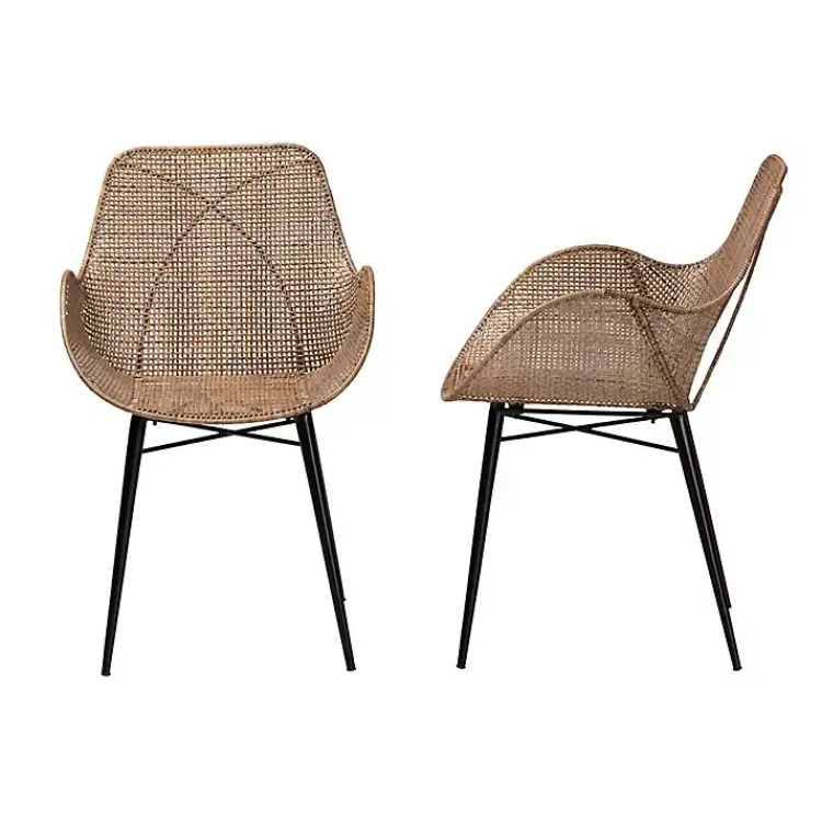 Dining Chairs-Kirklands Home Graywashed Metal Flared Dining Chairs, Set of 2 Brown