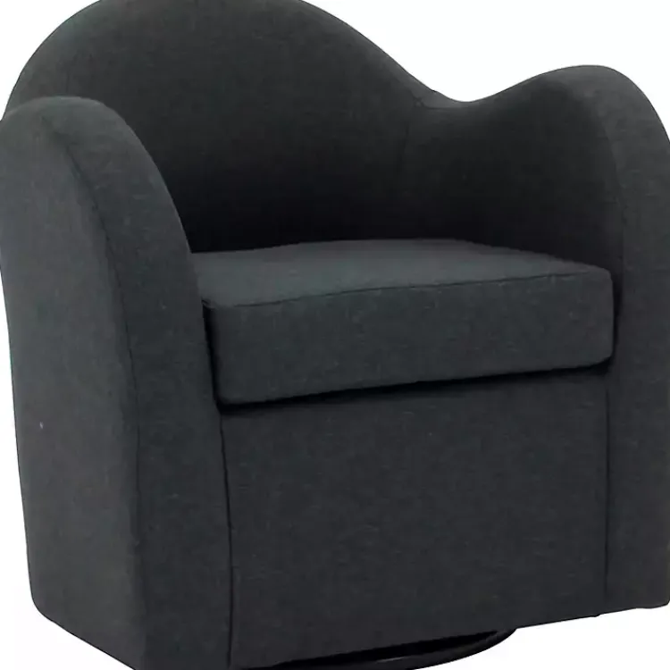 Accent Chairs-Kirklands Home Max Swivel Club Accent Chair Gray
