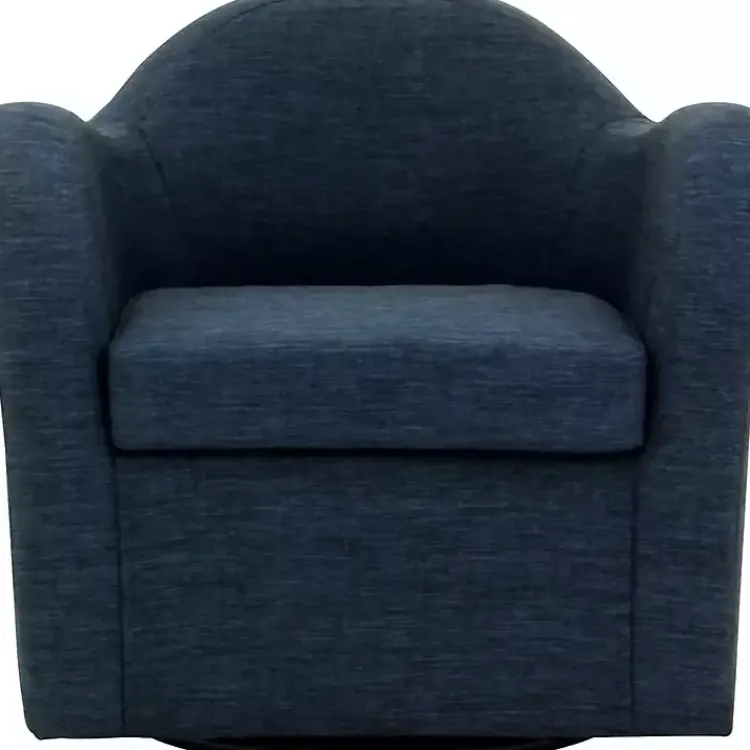 Accent Chairs-Kirklands Home Max Navy Swivel Club Accent Chair Blue
