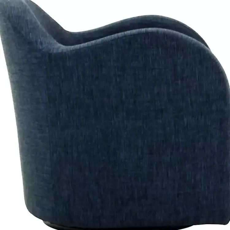 Accent Chairs-Kirklands Home Max Navy Swivel Club Accent Chair Blue