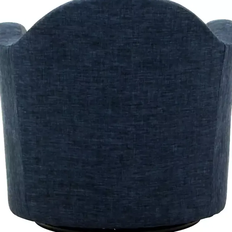 Accent Chairs-Kirklands Home Max Navy Swivel Club Accent Chair Blue