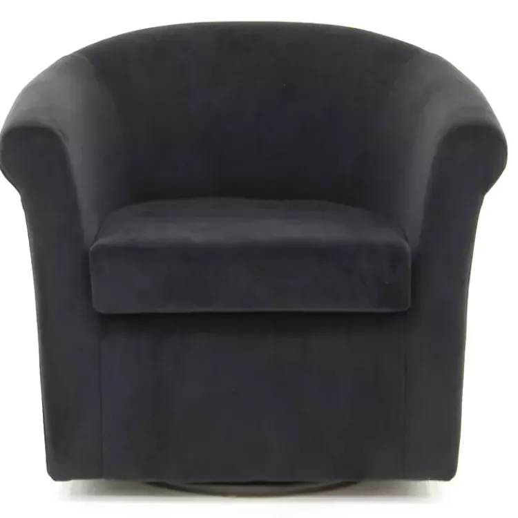 Accent Chairs-Kirklands Home Marley Swivel Accent Chair Black