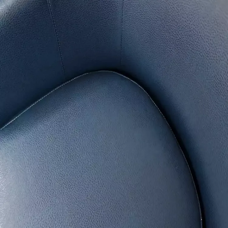 Accent Chairs-Kirklands Home Navy Faux Leather Winslow Accent Chair Blue