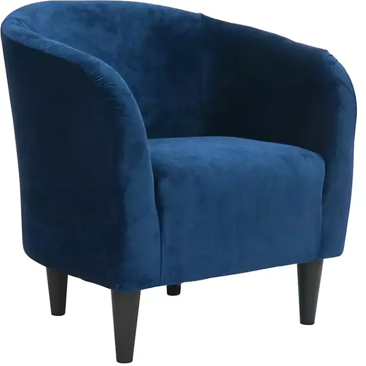Accent Chairs-Kirklands Home Navy Curved Tub Accent Chair Blue