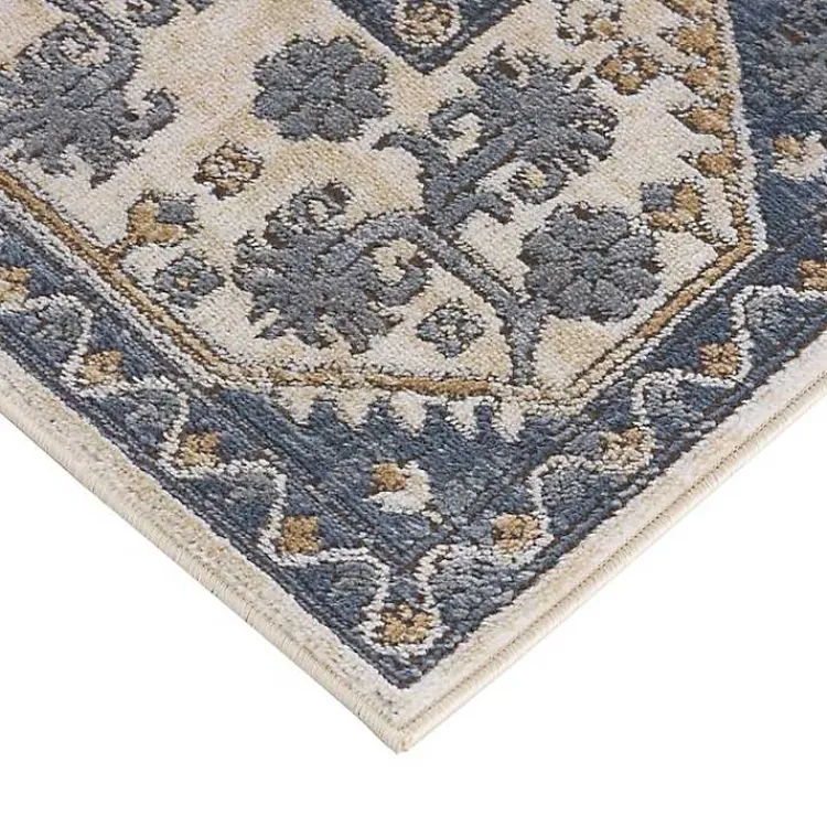 Area Rugs-Kirklands Home Blue Tile Border Area Rug, 8x10