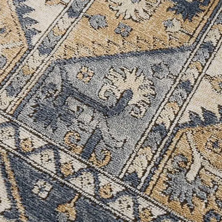 Area Rugs-Kirklands Home Blue Tile Border Area Rug, 8x10