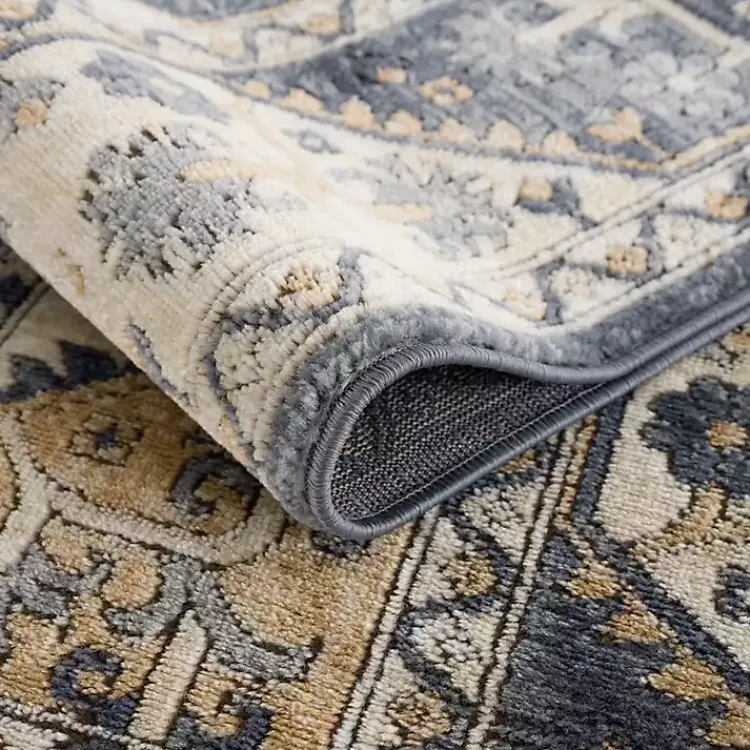 Area Rugs-Kirklands Home Blue Tile Border Area Rug, 8x10