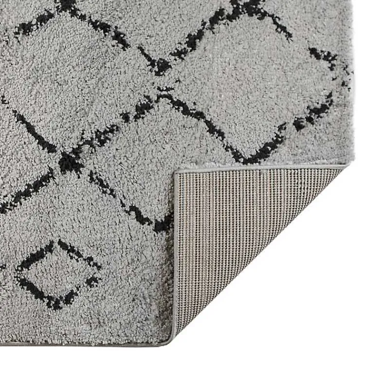 Area Rugs-Kirklands Home Striped Diamond Runner Gray
