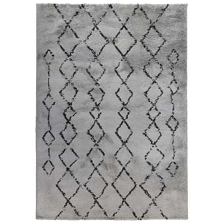 Area Rugs-Kirklands Home Striped Diamond Area Rug, 8x10 Gray