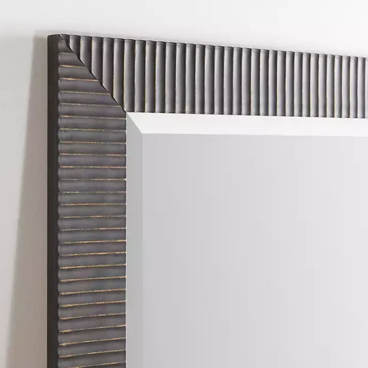 Framed Mirrors-Kirklands Home Bronze Ribbed Devin Profile Mirror, 28x68 in.