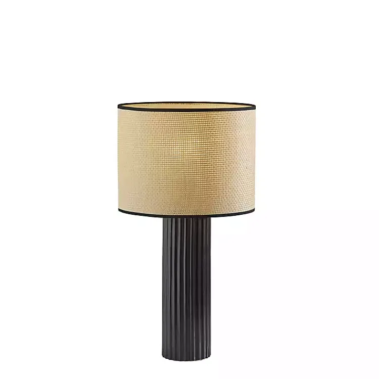 Table Lamps-Kirklands Home Black Ribbed Primrose Table Lamp
