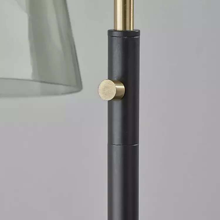 Floor Lamps-Kirklands Home Walter Smoked Glass Floor Lamp Gray