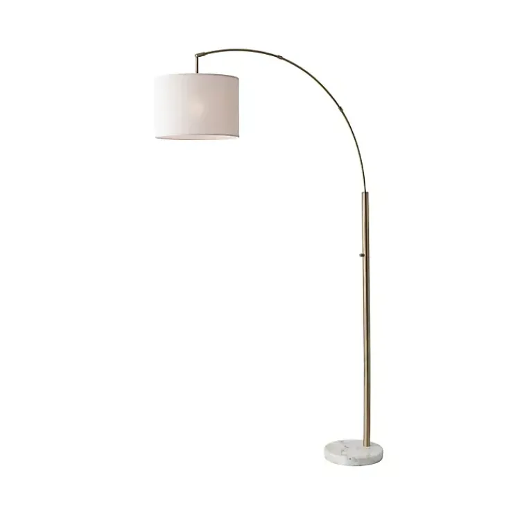 Floor Lamps-Kirklands Home Cream Bowman Arched Floor Lamp White