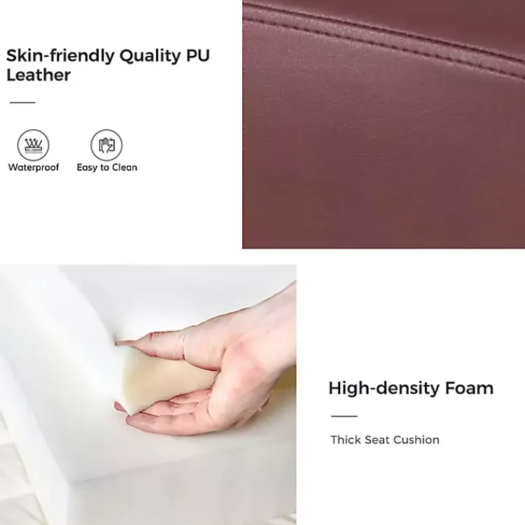 Accent Chairs-Kirklands Home Burgundy Faux Leather Accent Chair Red