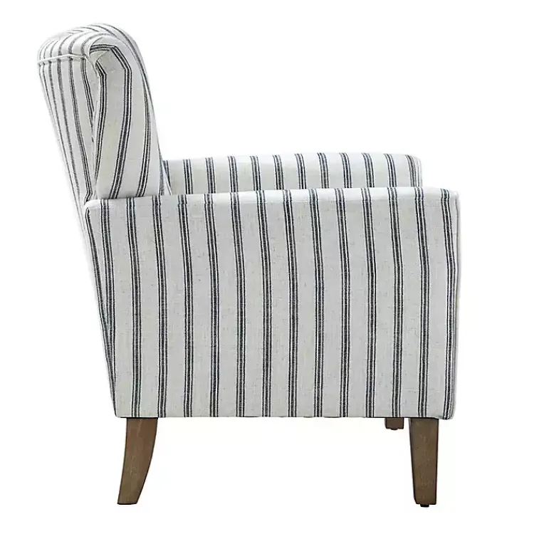 Accent Chairs-Kirklands Home Gustaf Navy Striped Armchair