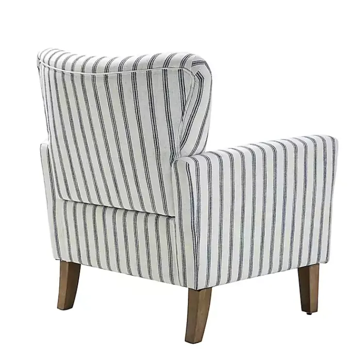 Accent Chairs-Kirklands Home Gustaf Navy Striped Armchair